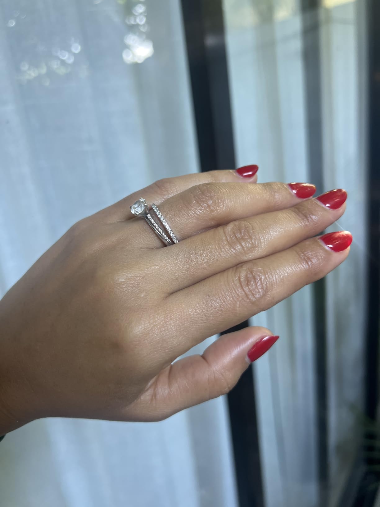 PAVOI 925 Sterling Silver Wedding Band for Women, 14K Gold Plated CZ Ring customer photo 1