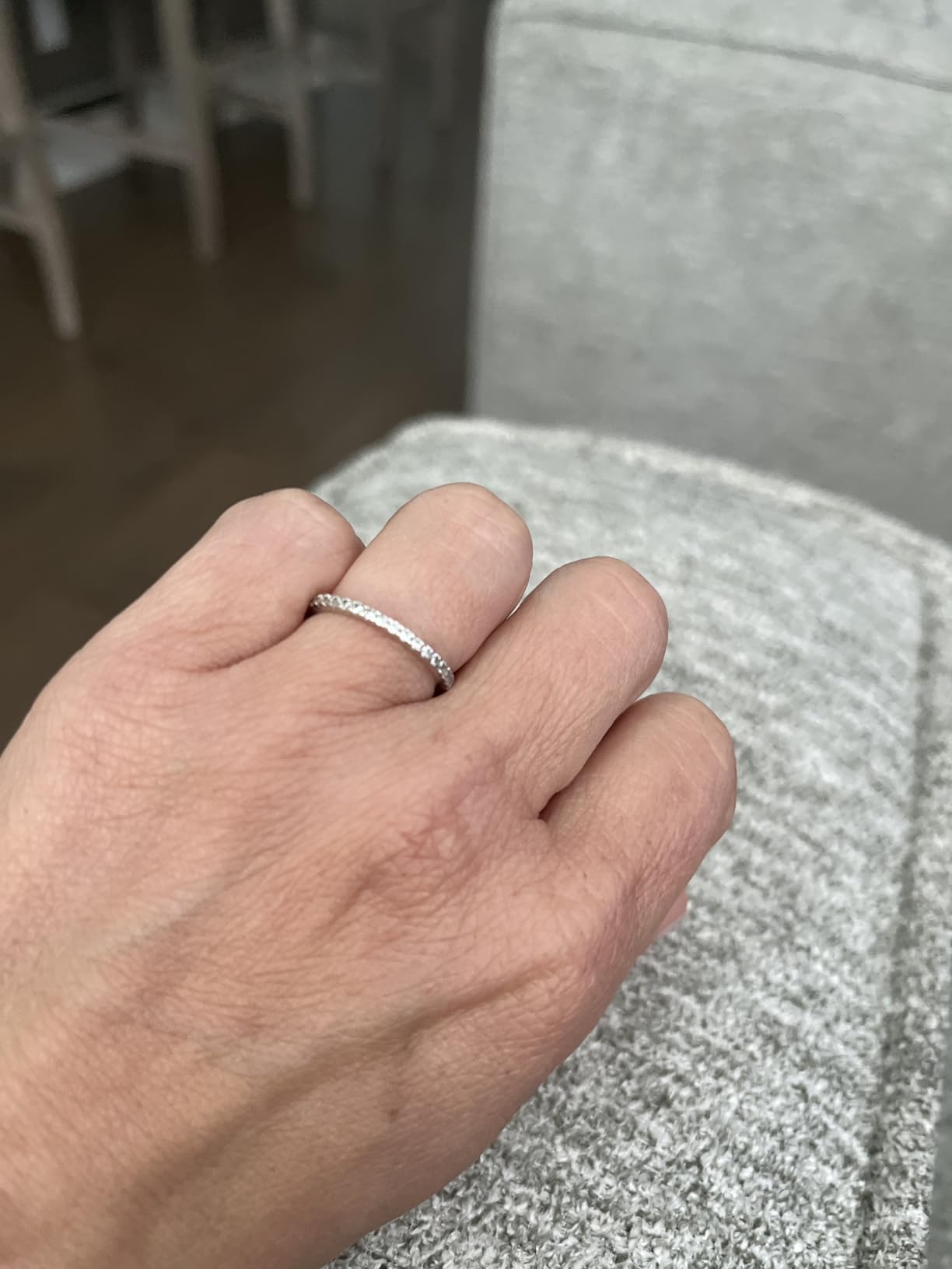 PAVOI 925 Sterling Silver Wedding Band for Women, 14K Gold Plated CZ Ring customer photo 2
