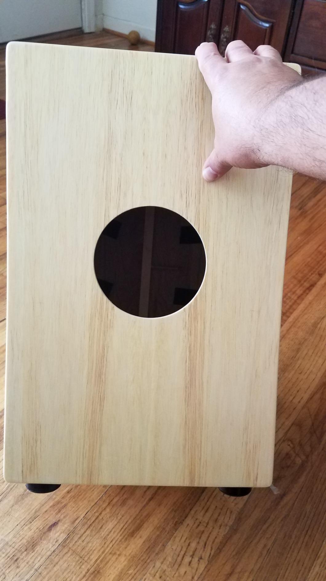 Pyle Jam - Wooden Cajon - Handcrafted Stringed Lightweight Percussion Box With Internal Guitar Strings, Rubber Capped Feet, Suitable For All Ages customer photo 1