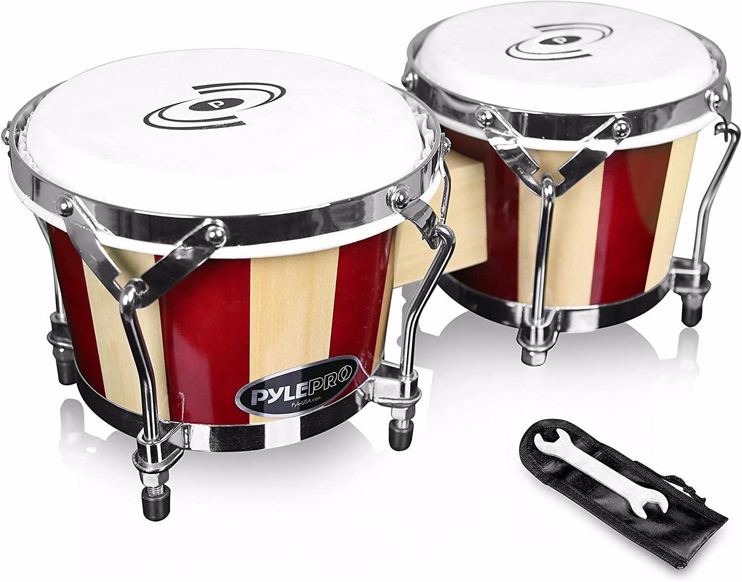 Pyle Bongo Drums Set - 6.5