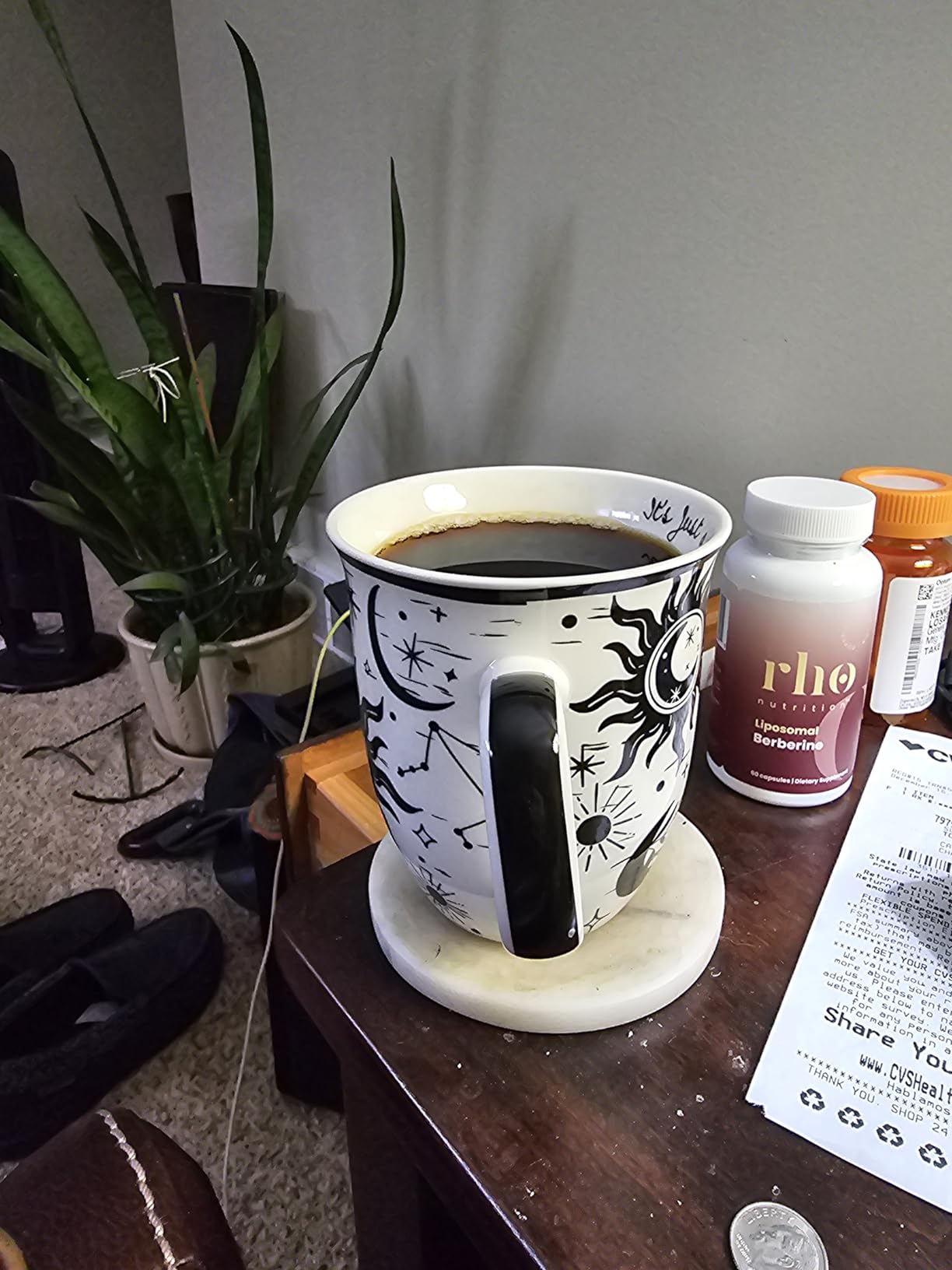 Karma Gifts 14 oz Black and White Boho Mug Horse - Cute Coffee and Tea Mug - Ceramic Coffee Mugs for Women and Men customer photo 2