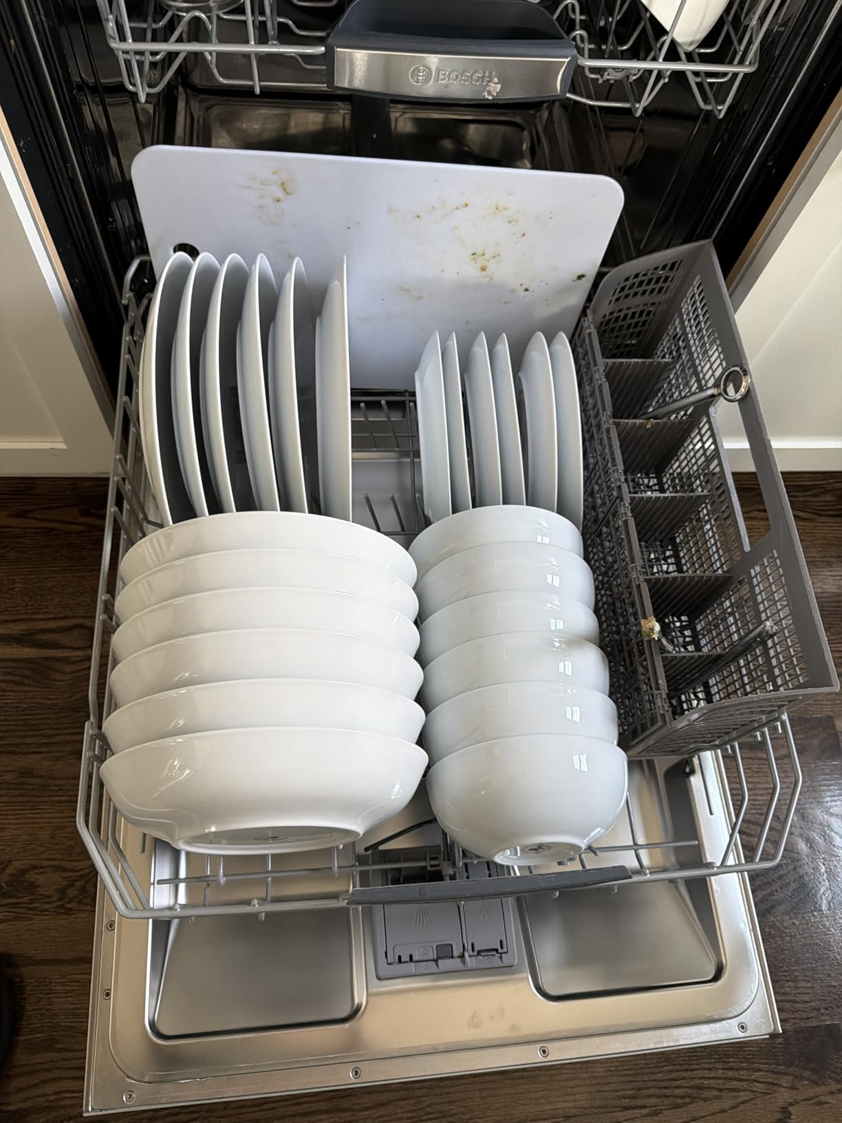 MALACASA Dinnerware Sets, 24-Piece Porcelain Square Dishes, Grey White Ceramic Dish Set for 6, Chip and Scratch Resistant Plates and Bowls Sets, Series ELISA customer photo 2