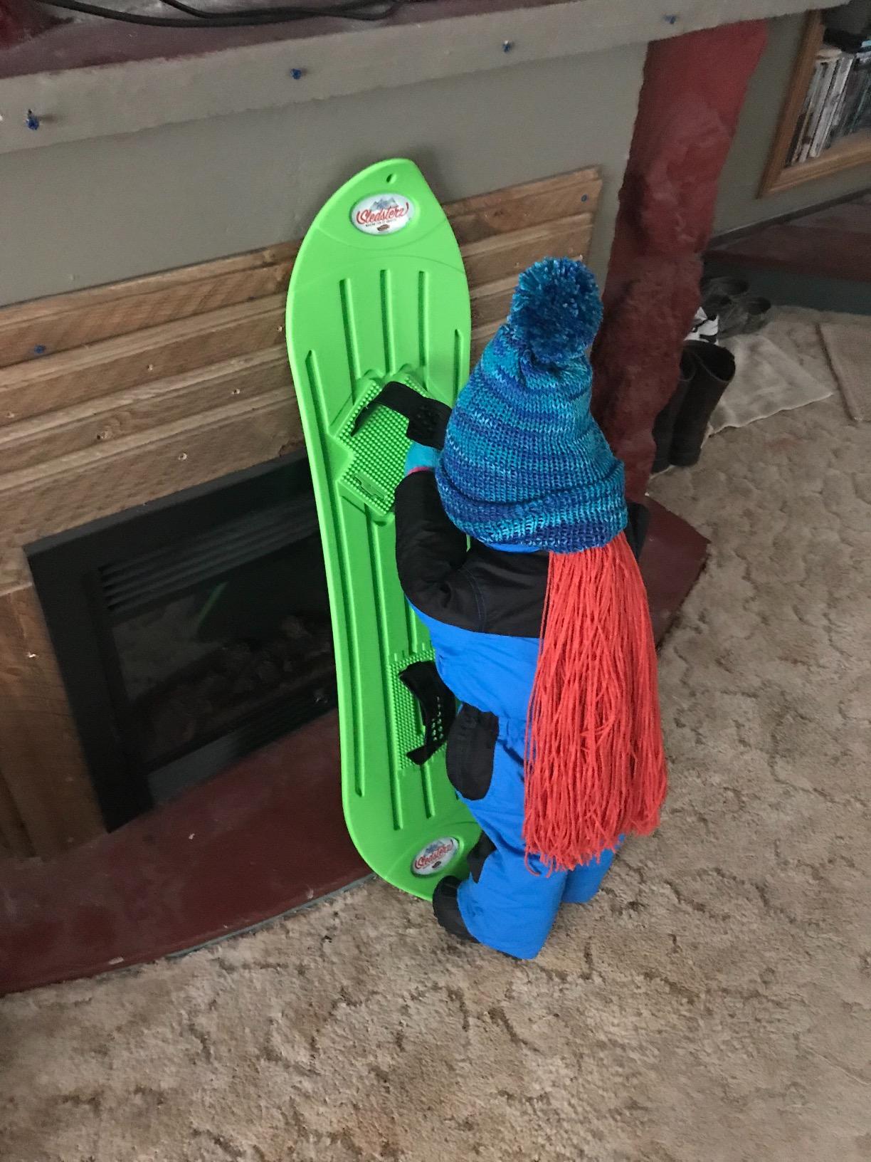 Geospace The Original Sledsterz Kids' Beginner Snowboard - Comes in Assorted Colors of Either Red, Blue or Green (Single Assorted Color Snowboard) customer photo 1
