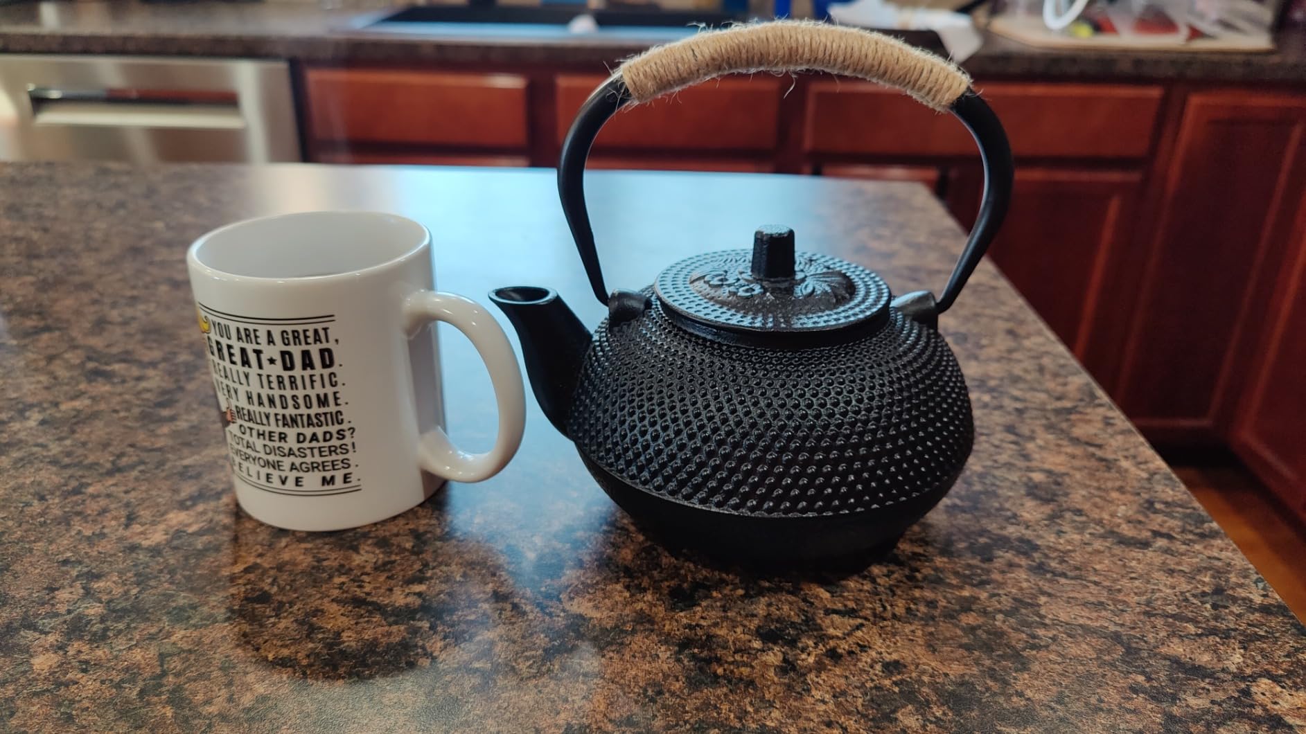 suyika Japanese Tetsubin Cast Iron Teapot Tea Kettle pot with Stainless Steel Infuser for Stovetop Safe Coated with Enameled Interior 22 oz/650 ml | Teapot Tea Kettle pot with Stainless Steel Infuser for Stovetop Safe Coated customer photo 1