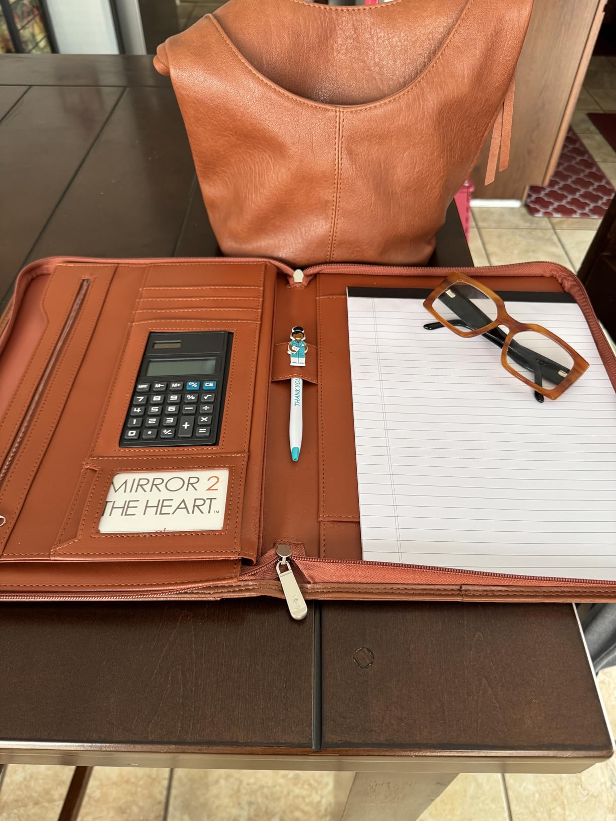 Cossini Black Superior Vegan Leather Business Portfolio with Zipper – Padfolio All-in-One. Smartest Protective 10.1 Inch Tablet Sleeve, Presentation Slot, Solar Calculator, Card Storage, Writing Pad customer photo 1