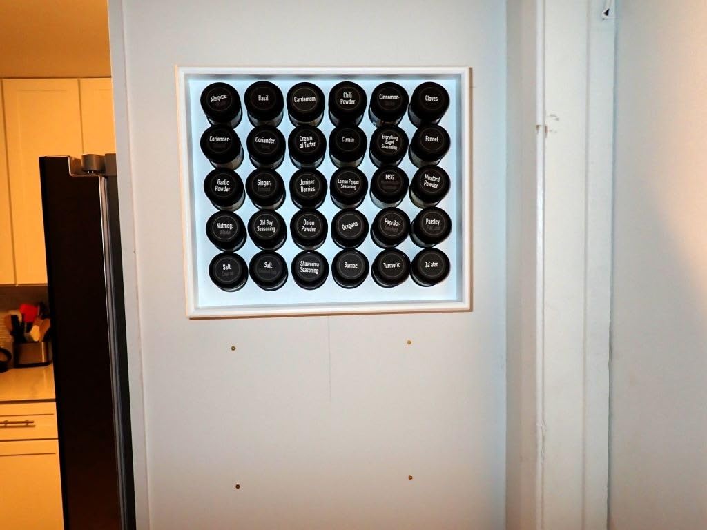 AllSpice Spice Rack Organizer, Wood, 525 Unique Labels, Countertop or Wall Mount, Includes 60 4oz Jars- Bamboo customer photo 2