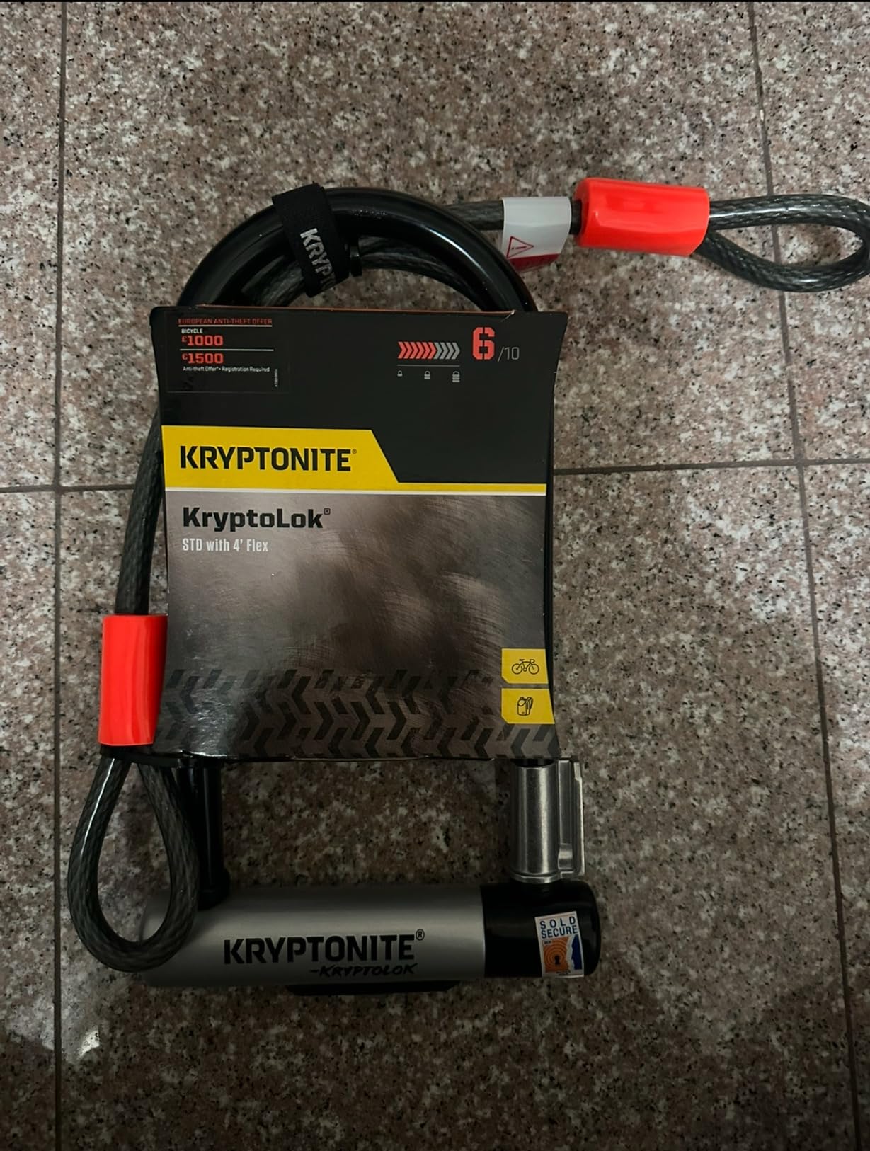 Kryptonite Kryptolok Standard Bike U-Lock, 12.7mm Shackle, 4ft Cable customer photo 1