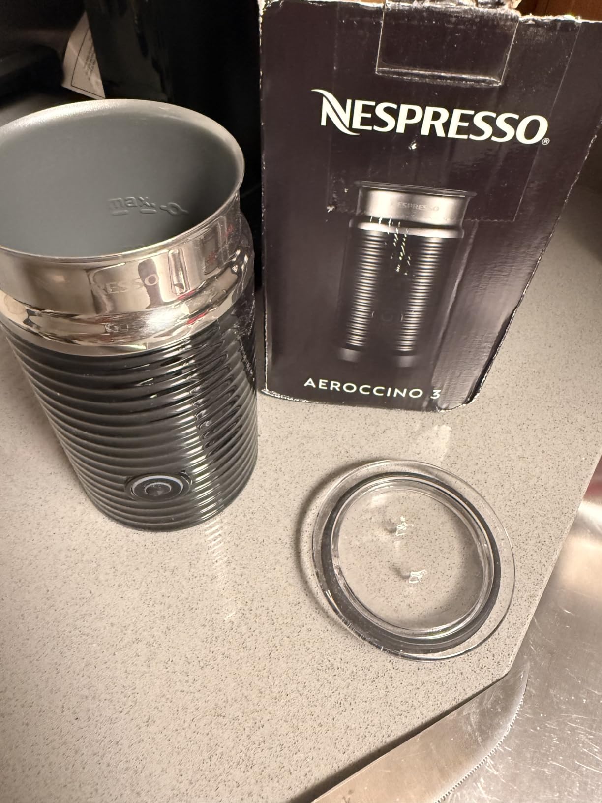 Nespresso Aeroccino 3 Milk Frother, Black, Steel | Steel customer photo 1