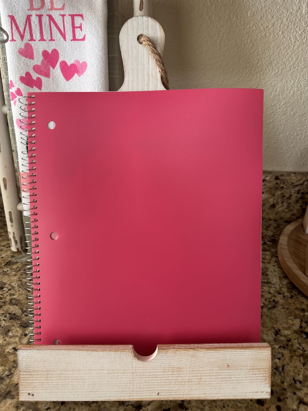MyGift Cookbook Stand Recipe Book Holder Brown Wood Cutting Board Design customer photo 2
