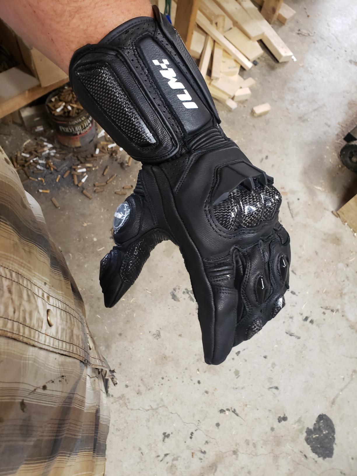 ILM Air Flow Leather Motorcycle Gloves Touchscreen for Men and Women GRC01 customer photo 1