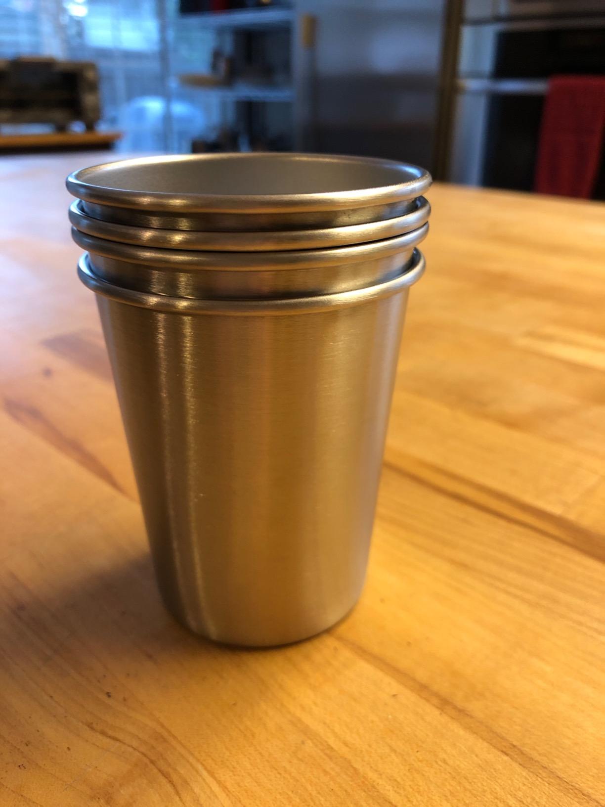 CHILLOUT LIFE Stainless Steel Kids Cups 8 oz - Stainless Steel Small Children Cups for Home & Outdoor Activities, BPA Free Unbreakable Premium Stackable Metal Drinking Glasses (4-Pack) customer photo 1