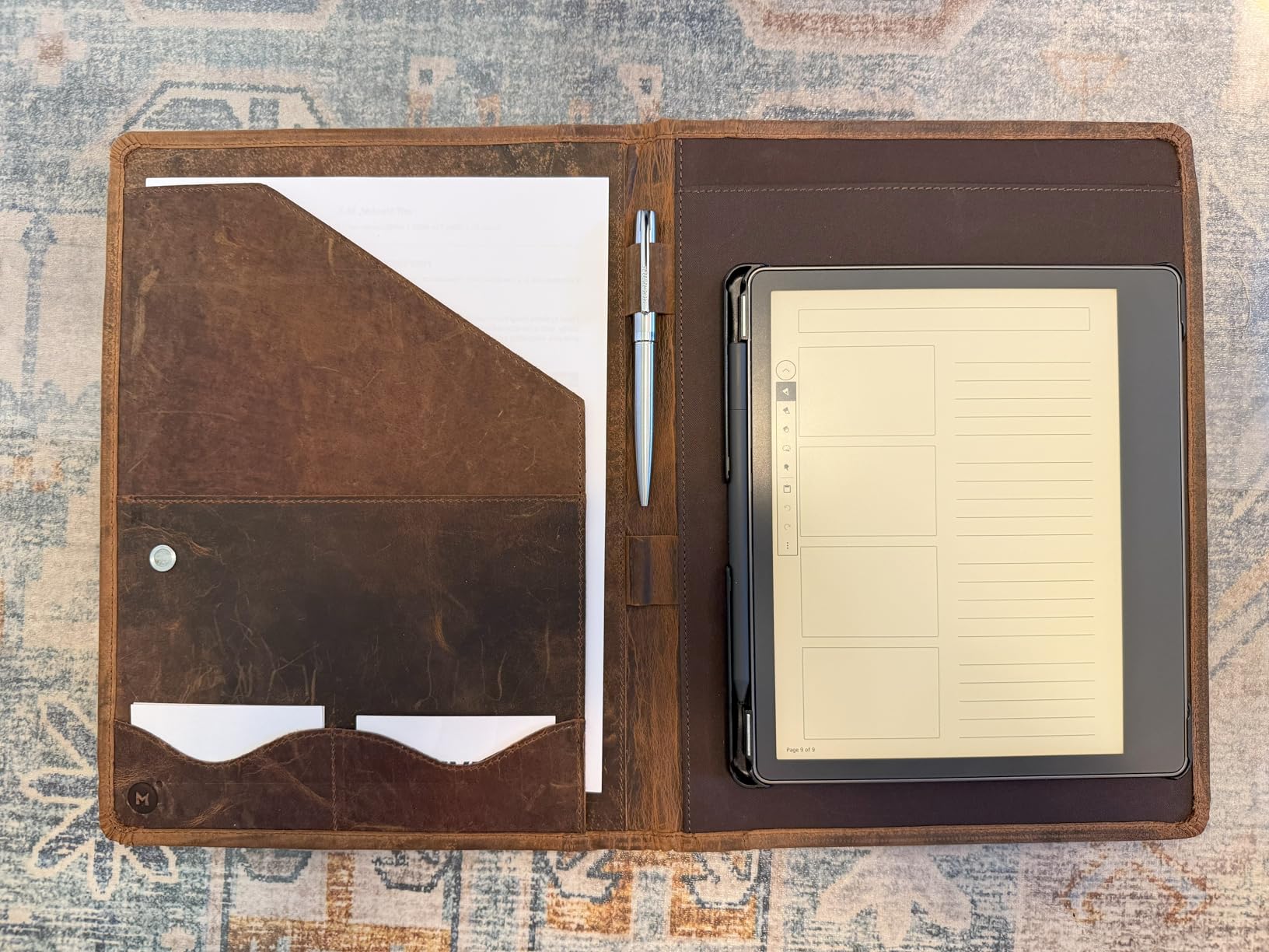 Moonster Leather Portfolio Professional Organizer Padfolio – Resume Folder with Luxury Pen - Leather Binder Portfolio Writing Pad with Business Card Holder - Portfolio Folder for Men & Women customer photo 1