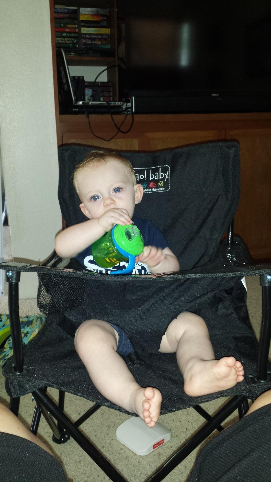 ciao! baby Portable High Chair, for Travel and Camping, Grey Check customer photo 1