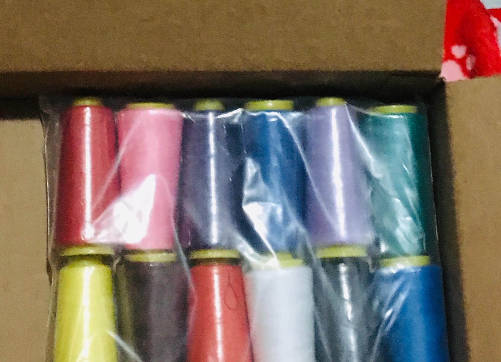 ilauke 12 x 1800 Yards Serger Thread Cones, All Purpose Polyester Thread customer photo 1