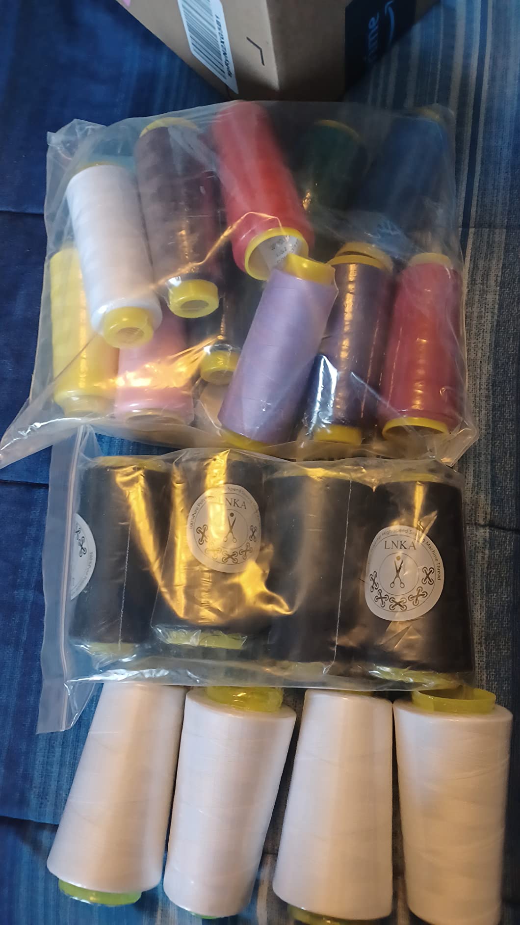 ilauke 12 x 1800 Yards Serger Thread Cones, All Purpose Polyester Thread customer photo 2