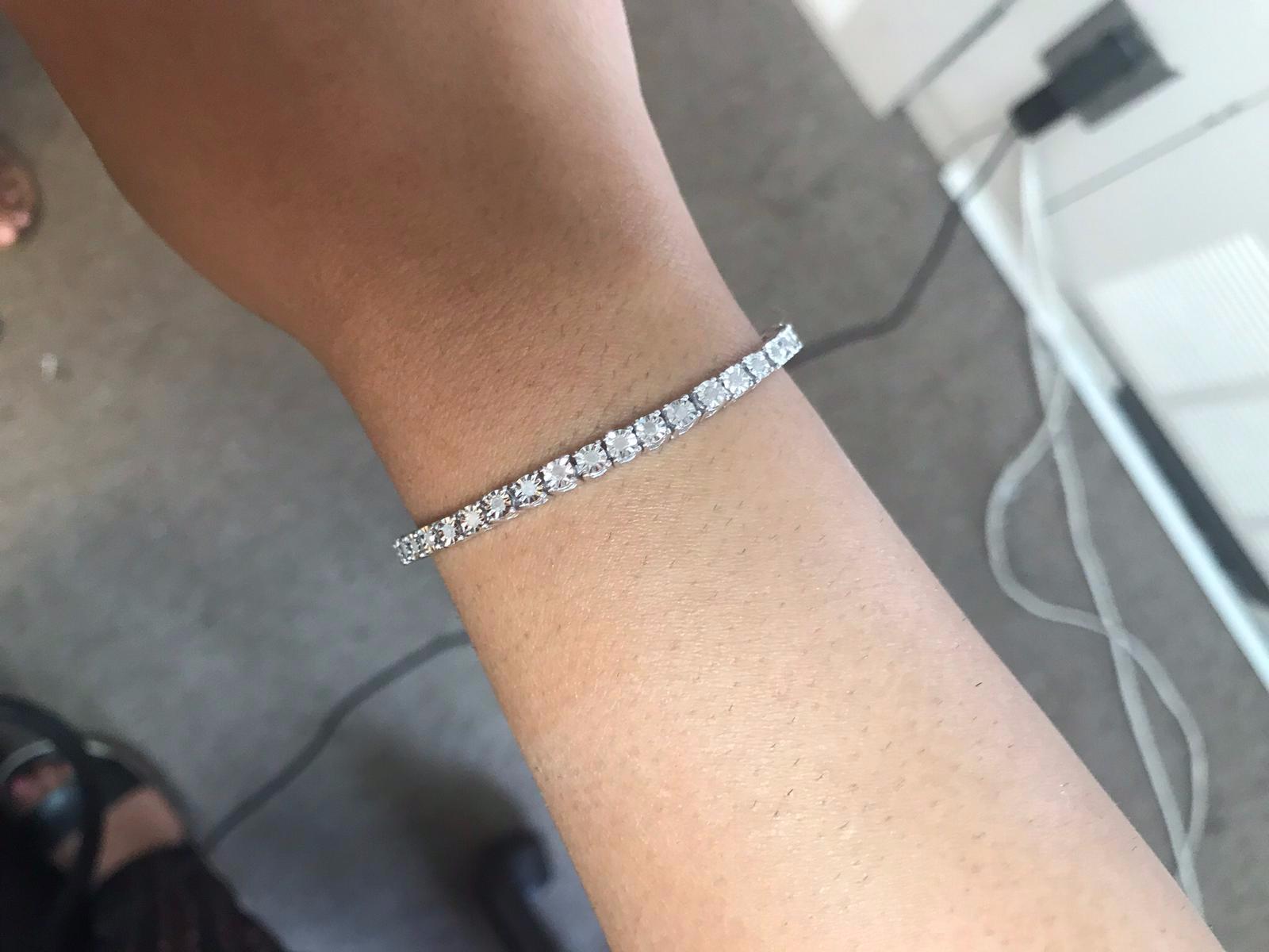 Original Classics 1.0 Cttw Miracle Set White Diamond Round Faceted Bezel Tennis Bracelet (I-J Color, I3 Clarity) - Choice of Metal Color and Size customer photo 1