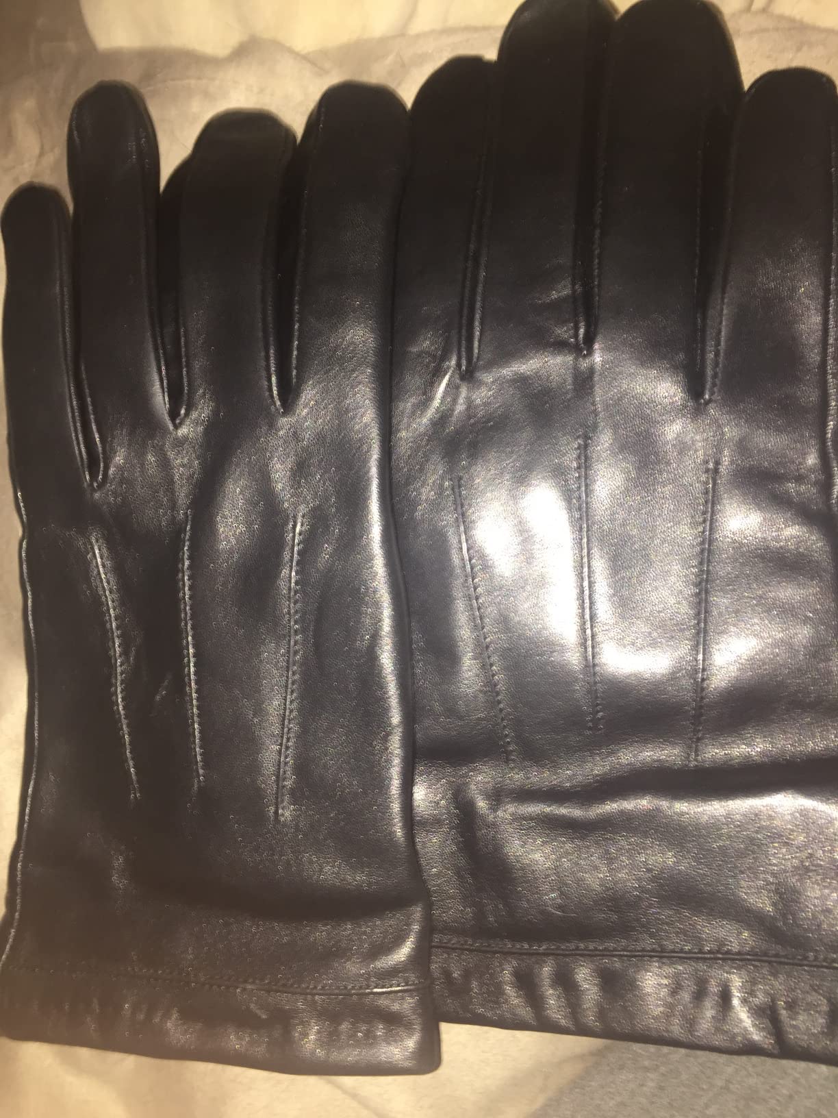 Downholme Touchscreen Leather Cashmere Lined Gloves for Men customer photo 2