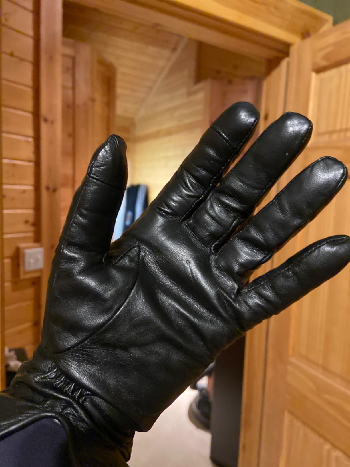 Downholme Touchscreen Leather Cashmere Lined Gloves for Women customer photo 1