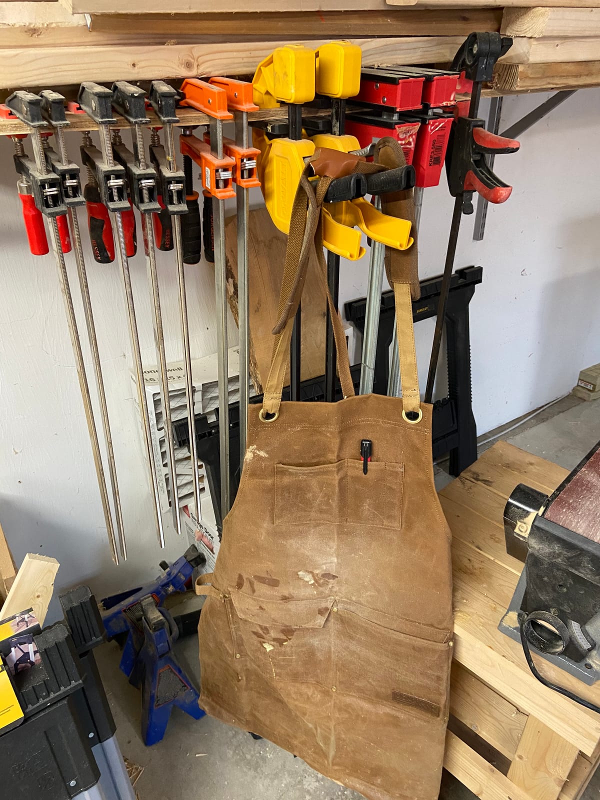 Woodworking Shop Apron for Men, Waxed Canvas Work Tool Apron for Carpenter customer photo 1