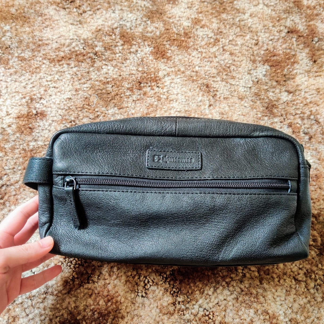 Alpine Swiss Sedona Toiletry Bag Genuine Leather Shaving Kit Dopp Kit Travel Case customer photo 2