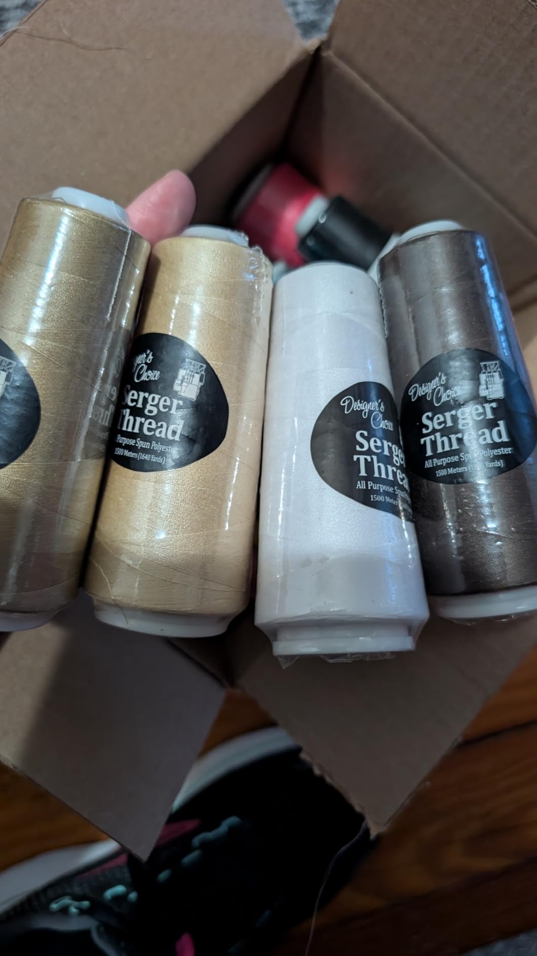 PLESIU Serger Quilting Embroidery Thread Cones - 1500M Bundle of 14 Assorted Colors: customer photo 2