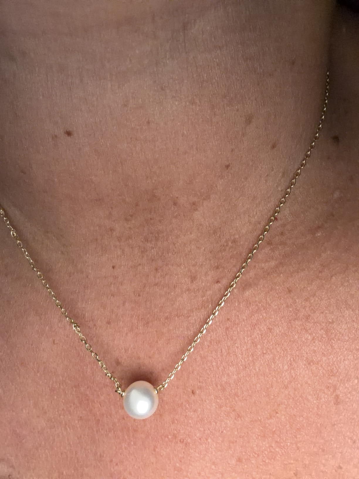 PAVOI Handpicked AAA+ Freshwater Cultured Single Pearl Necklace Pendant | Gold Necklaces for Women customer photo 1