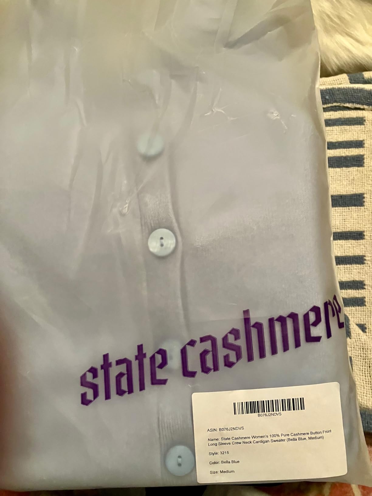 State Cashmere Women's 100% Pure Cashmere Button Front Long Sleeve Crew Neck Cardigan Sweater customer photo 1