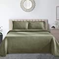 SUPERIOR Basketweave Cotton 3 Piece Bedspread Set, Home Bed Decor, Decorative Textured Bed Spread, 2 Pillow Shams, Airy Blanket, Matelasse Coverlet Bedding, Lattice Pattern, Queen, Ivory customer photo 2