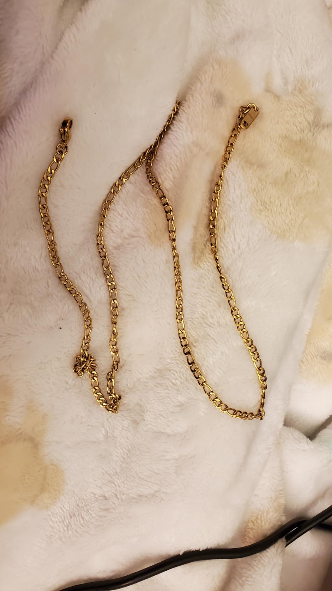 HZMAN Men Women 24k Real Gold Plated Figaro Chain Necklace customer photo 1