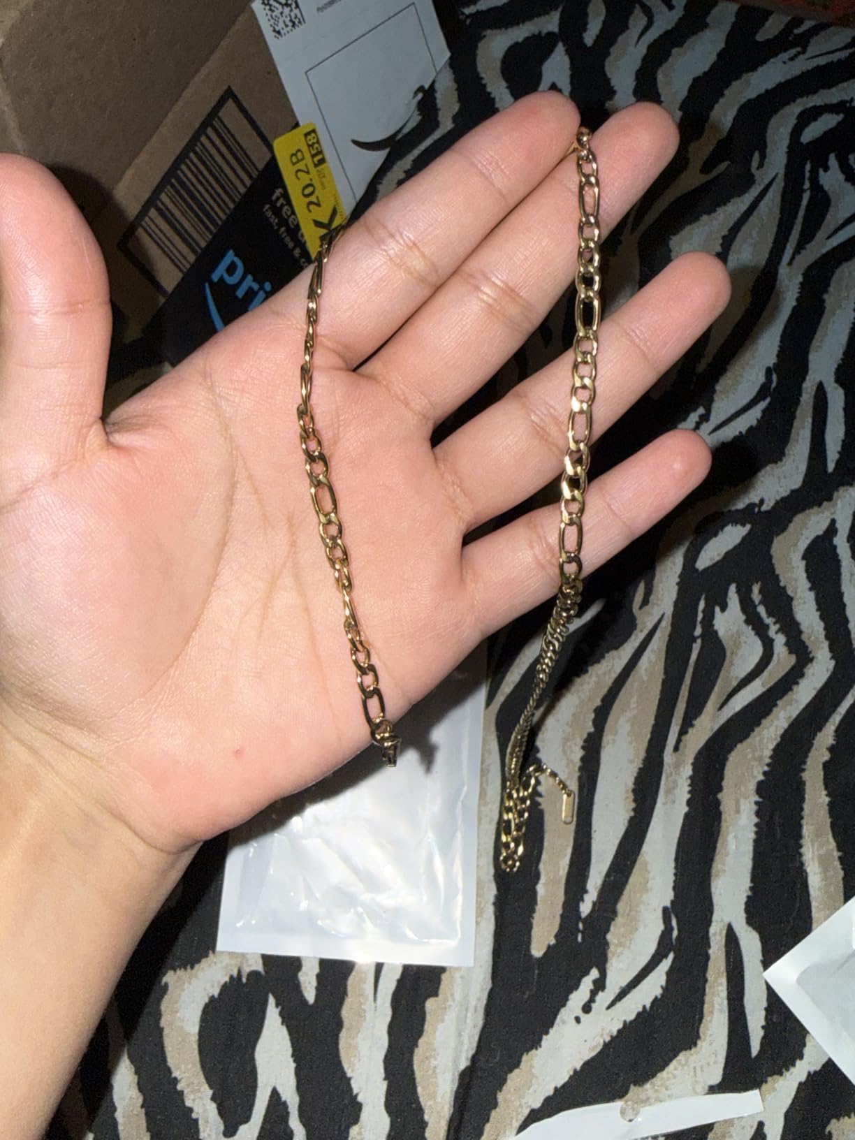 HZMAN Men Women 24k Real Gold Plated Figaro Chain Necklace customer photo 2