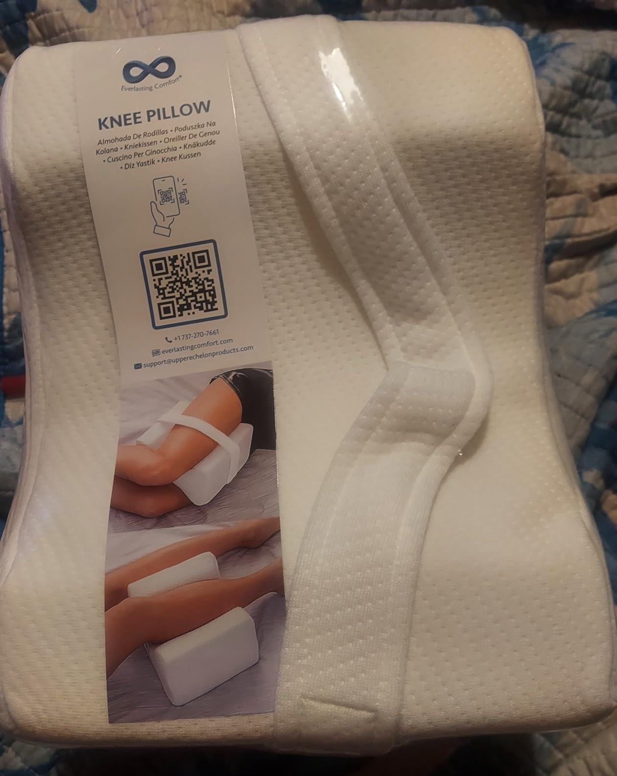 Everlasting Comfort Memory Foam Knee Pillow for Side Sleepers – Sciatica Pain Relief Pillow, Removable Strap Support – Leg Pillows for Sleeping Alignment, Knees, Back & Hip Cushion customer photo 1