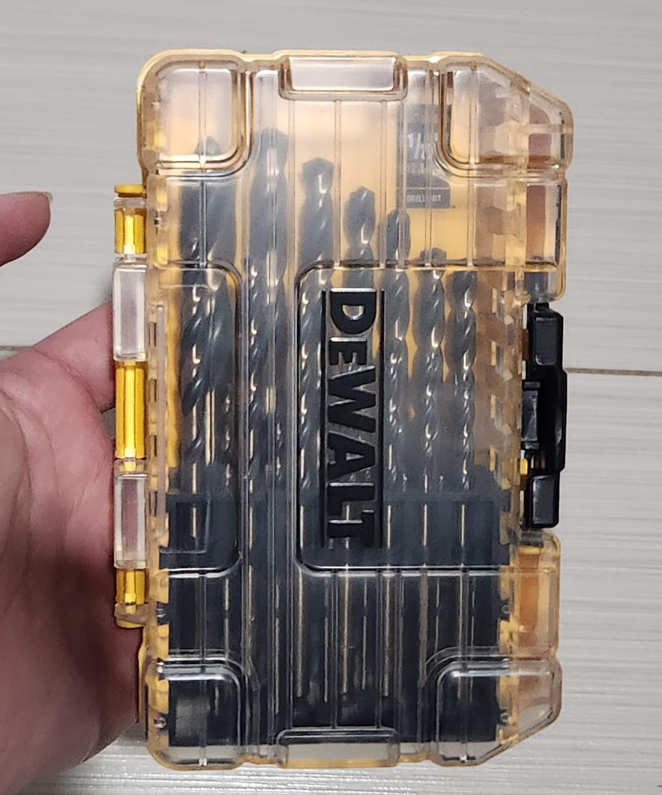 DEWALT Drill Bit Set, 21 Pc High Speed Steel DEWALT Bits, Black and Gold Oxide Coated, 135 Degree Split Point, 31 Degree Helix (DWA1181) customer photo 1