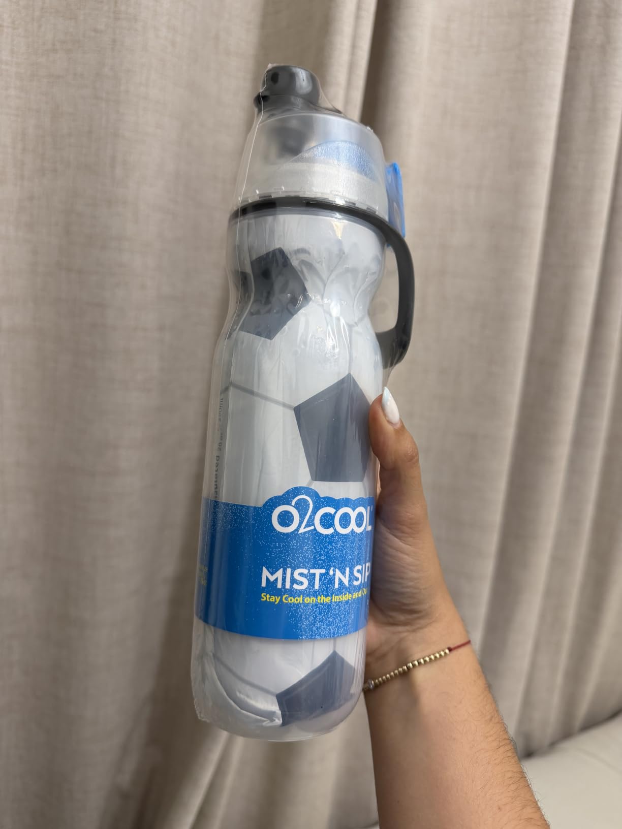 O2COOL Mist N Sip 20 oz Misting Reusable Sports Water Bottle Football customer photo 2