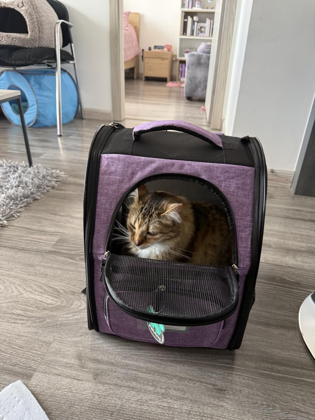 PetAmi Dog Backpack Carrier Airline Approved Cat Pet Puppy Bag, Black customer photo 2