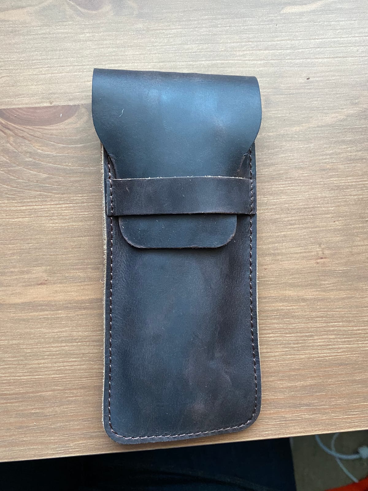 DK86 Genuine Leather Pen Case Holder Fountain Multi Pens Pouch Pen Protective Sleeve Cover - Large Coffee customer photo 2