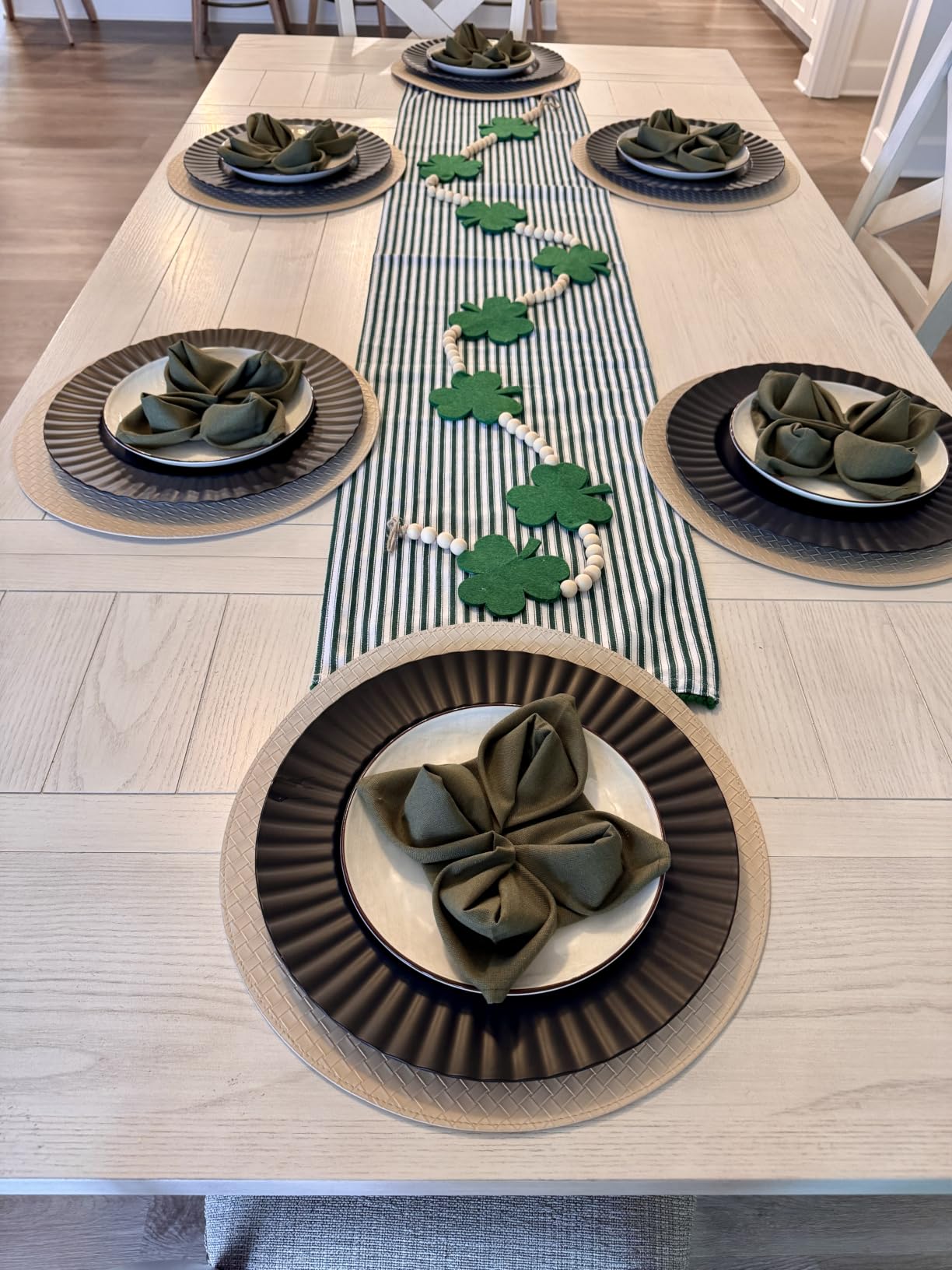 Solid Color Polyester Linen Blended Thin Dinner Napkins - Pack of 12 (40 x 40 cm) - for Events & Home Use (Army Green) customer photo 1