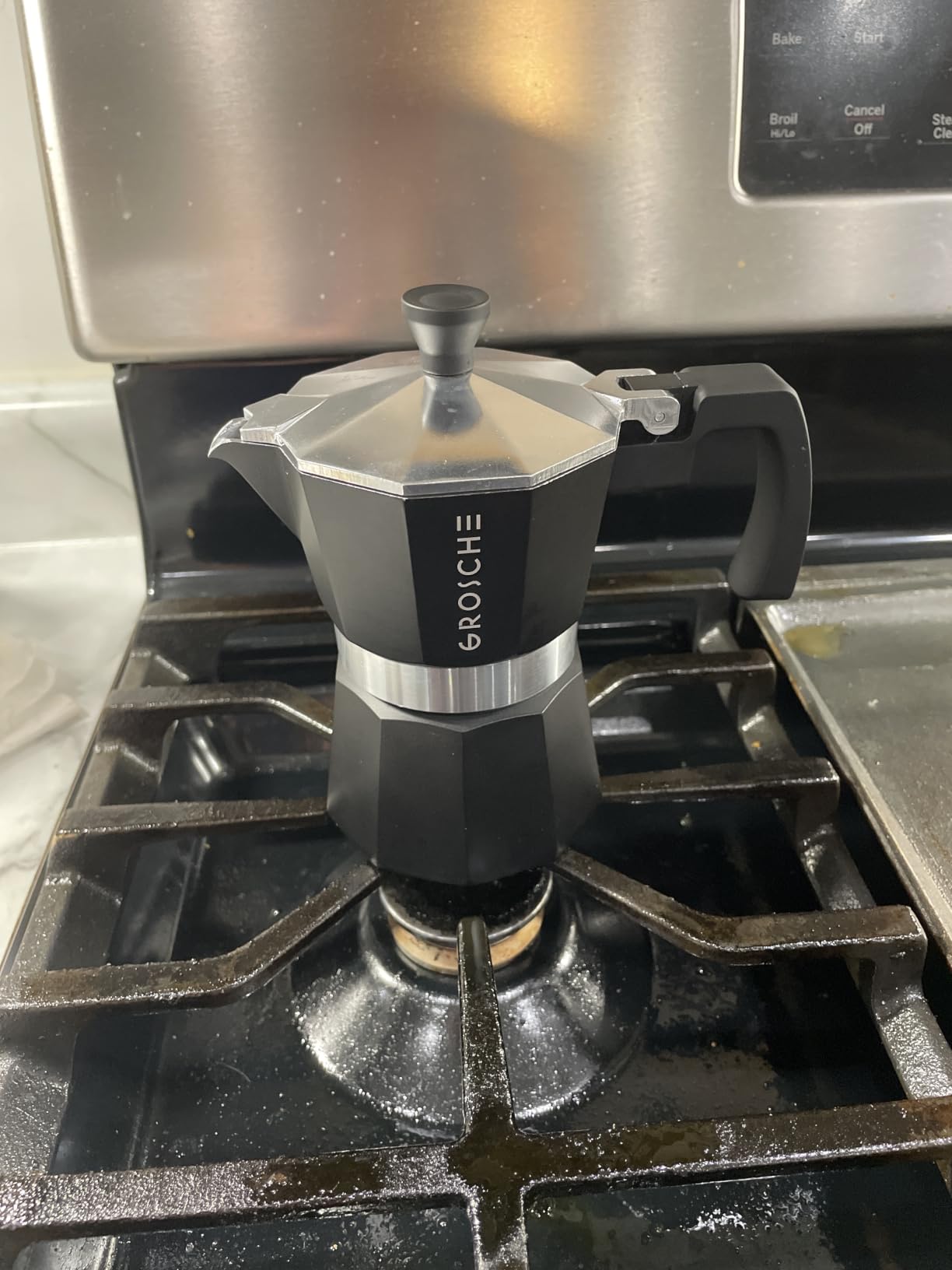 GROSCHE Milano Stovetop Espresso Maker Moka Pot 6 espresso Cup 9.3 oz White customer photo 1
