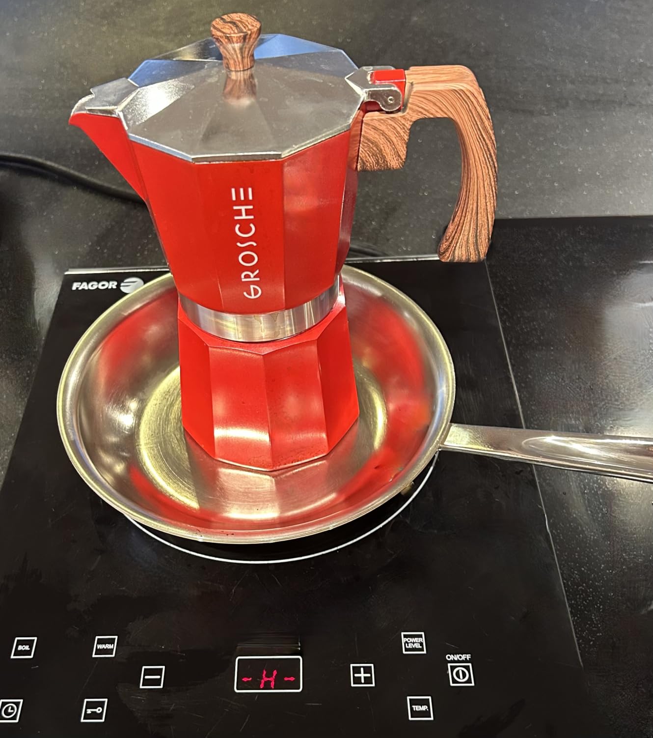 GROSCHE Milano Stovetop Espresso Maker Moka Pot 6 espresso Cup 9.3 oz White customer photo 2