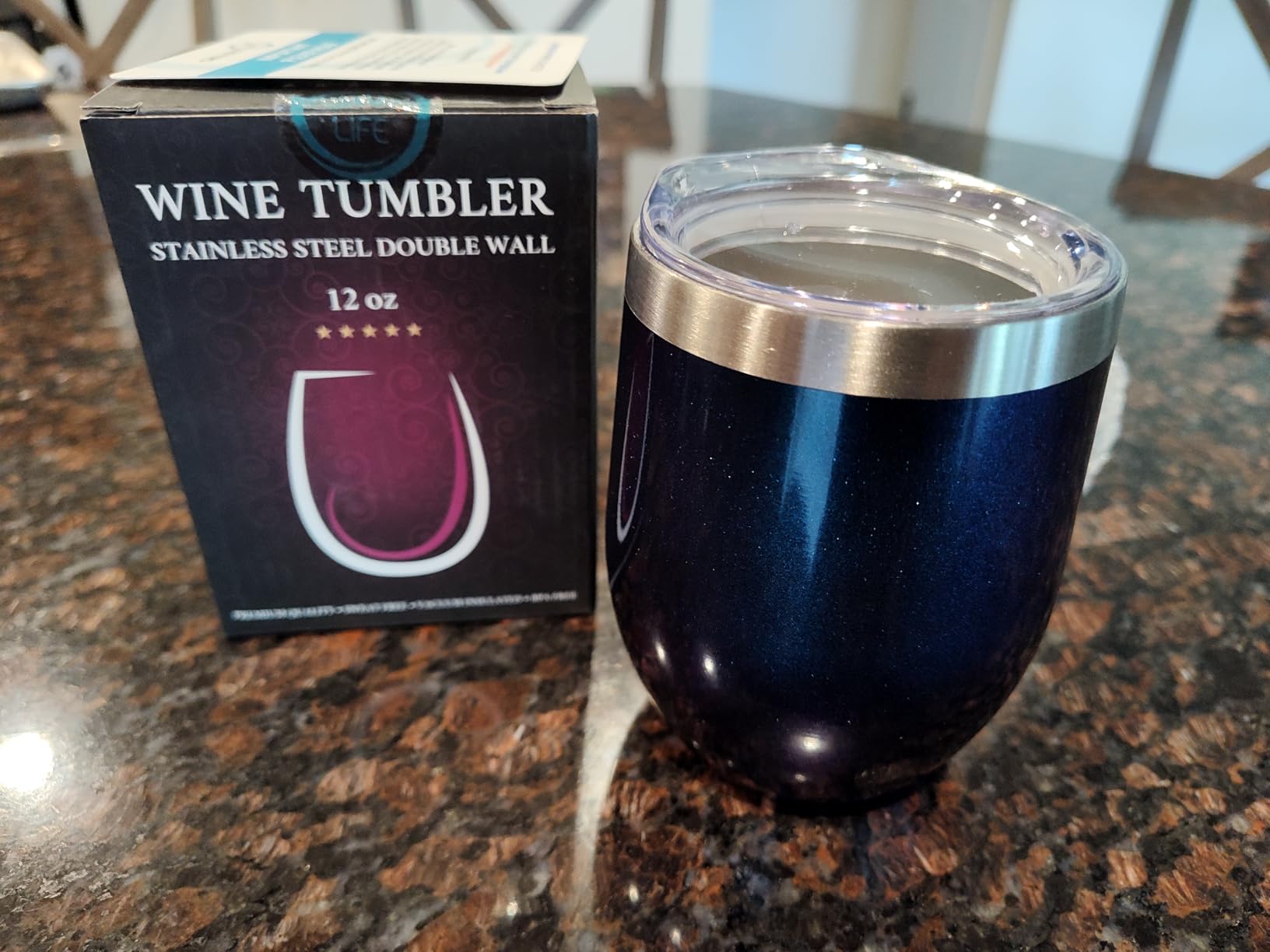CHILLOUT LIFE 12 oz Stainless Steel Wine Tumbler with Lid - Double Wall Vacuum Insulated Wine Cup Glass Keeping Cold & Hot for Coffee, Champagne, Cocktails, Ice Cream - Rose Gold customer photo 2
