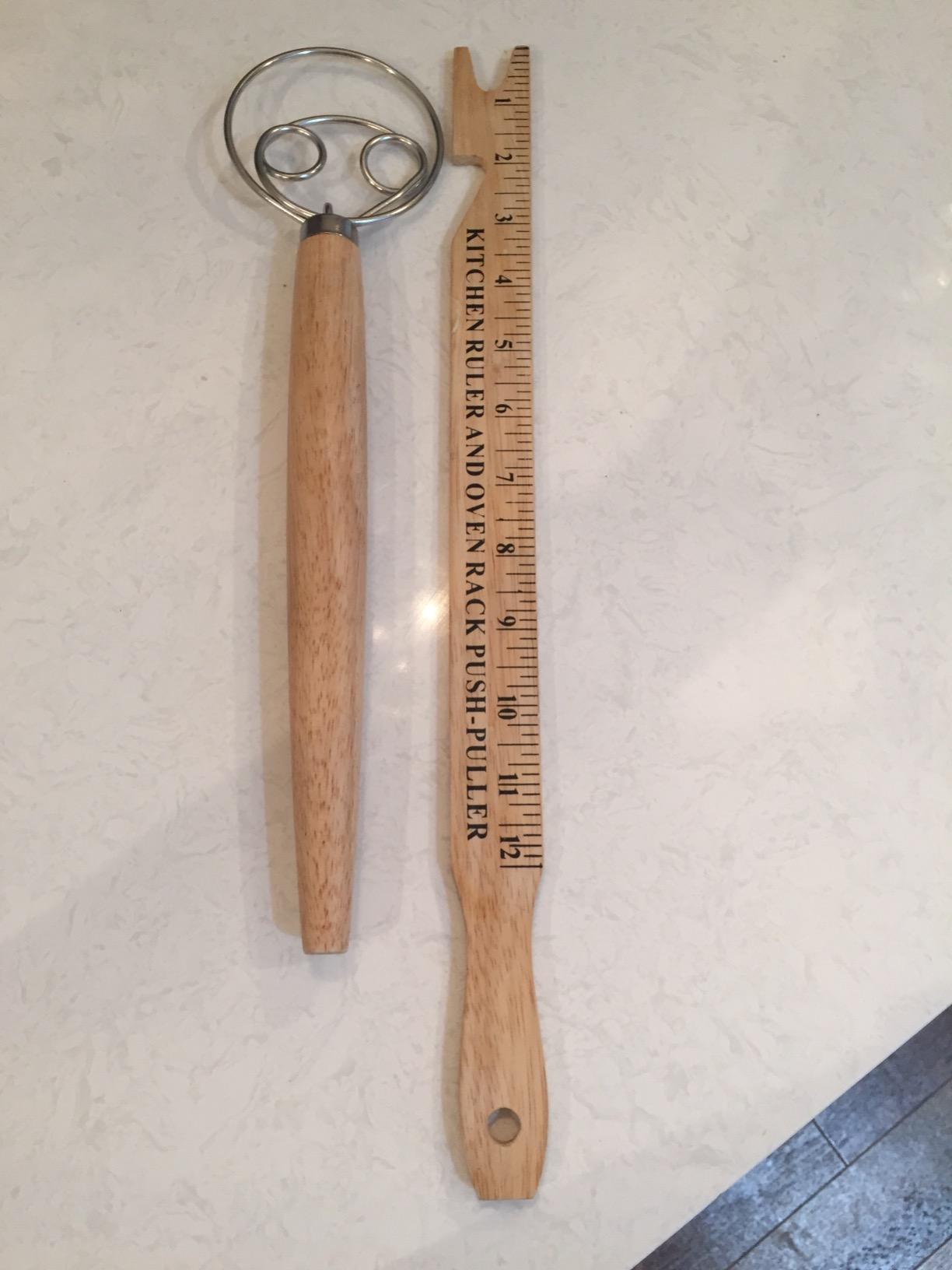 TEEVEA Danish Dough Whisk Stainless Steel Wooden Handle for Sourdough Bread | 4-Loop, Replaces Bread Spoon, Dough Hook and Hand Mixer, Rust Resistant, Heavy Duty Build, Easy Clean, Multi Use Baking Tool customer photo 1