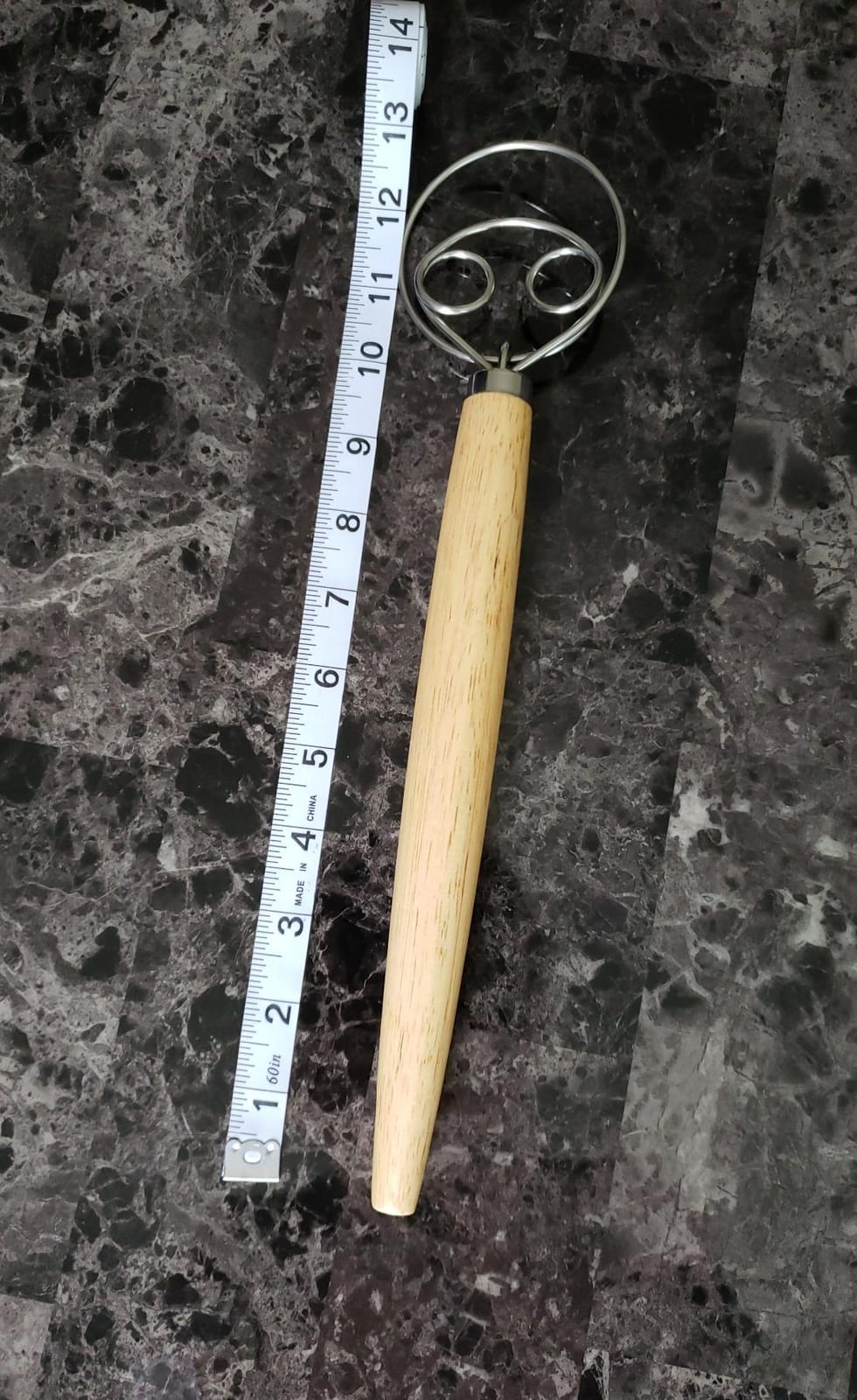 TEEVEA Danish Dough Whisk Stainless Steel Wooden Handle for Sourdough Bread | 4-Loop, Replaces Bread Spoon, Dough Hook and Hand Mixer, Rust Resistant, Heavy Duty Build, Easy Clean, Multi Use Baking Tool customer photo 2