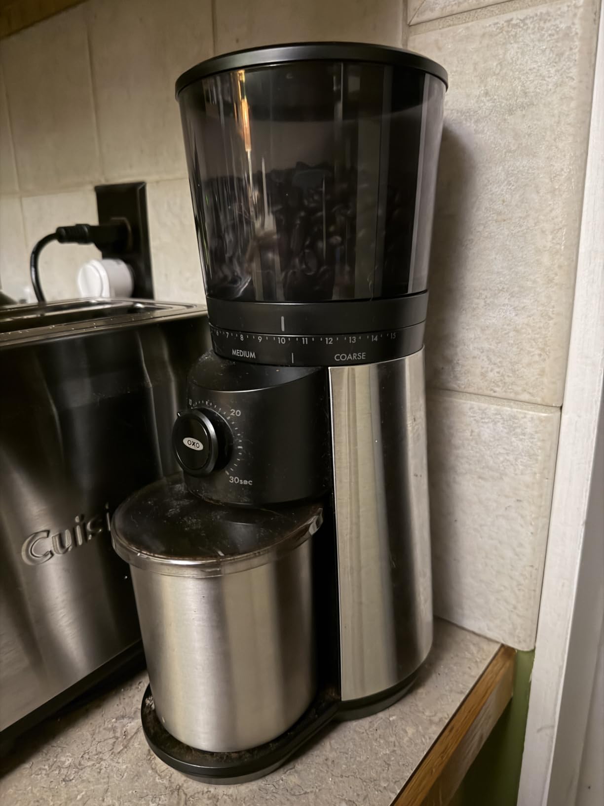 OXO Brew Conical Burr Electric Coffee Bean Grinder - 12 Oz, Silver | Stainless Steel Burrs, One-Touch Automatic, 43 Grind Settings For Drip Coffee, French Press, Cold Brew customer photo 2