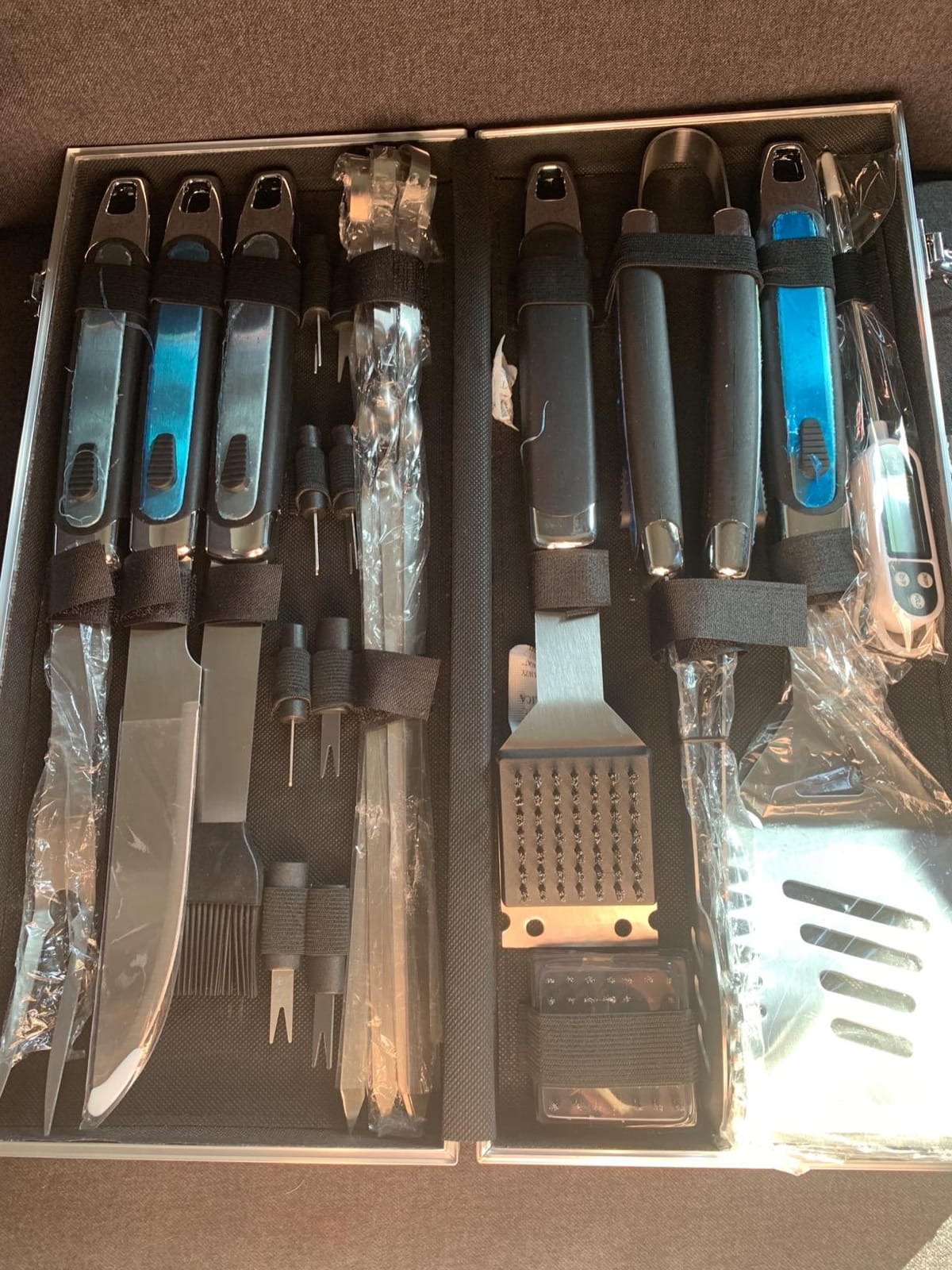 ROMANTICIST 23pcs Must-Have BBQ Grill Accessories Set with Thermometer in Case - Stainless Steel Barbecue Tool Set with 2 Grill Mats for Backyard Outdoor Camping - Father's Day Best Barbecue Gift customer photo 1