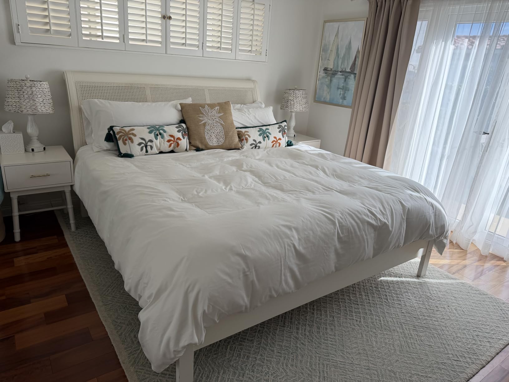 California Design Den Luxury Queen Duvet Cover Set, White | Soft 400 Thread Count 100% Cotton Sateen Backed by GH Seal, Duvet Cover & Pillow Sham 3 Pc Set, Button Closure & Corner Ties customer photo 1