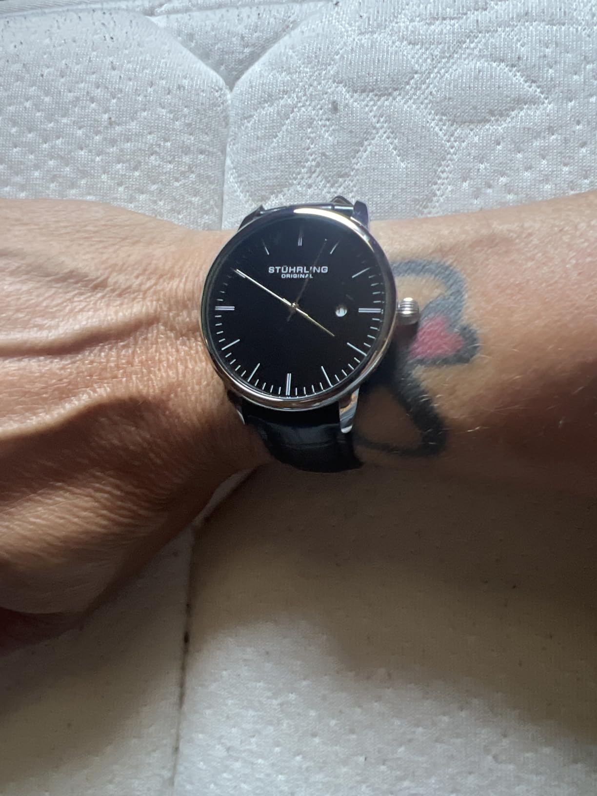 Stuhrling Original Men's Watch Dress Watch 40mm, Ultra Slim Mens Watch Leather Strap, Quartz Analog Men's Wrist Watch, Classic Minimalist Watch for Men customer photo 2