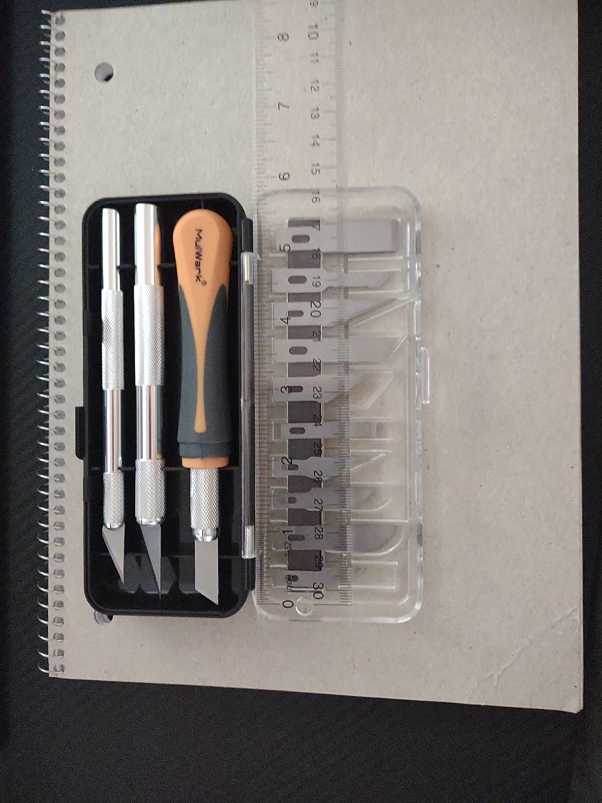 MulWark Exacto Knife Set | Craft Knife Kit | 16pc Precision Craft Hobby Kit with Razor Sharp Knives for Wood, Crafting, Leather, Scrapbooking & Modeling customer photo 1