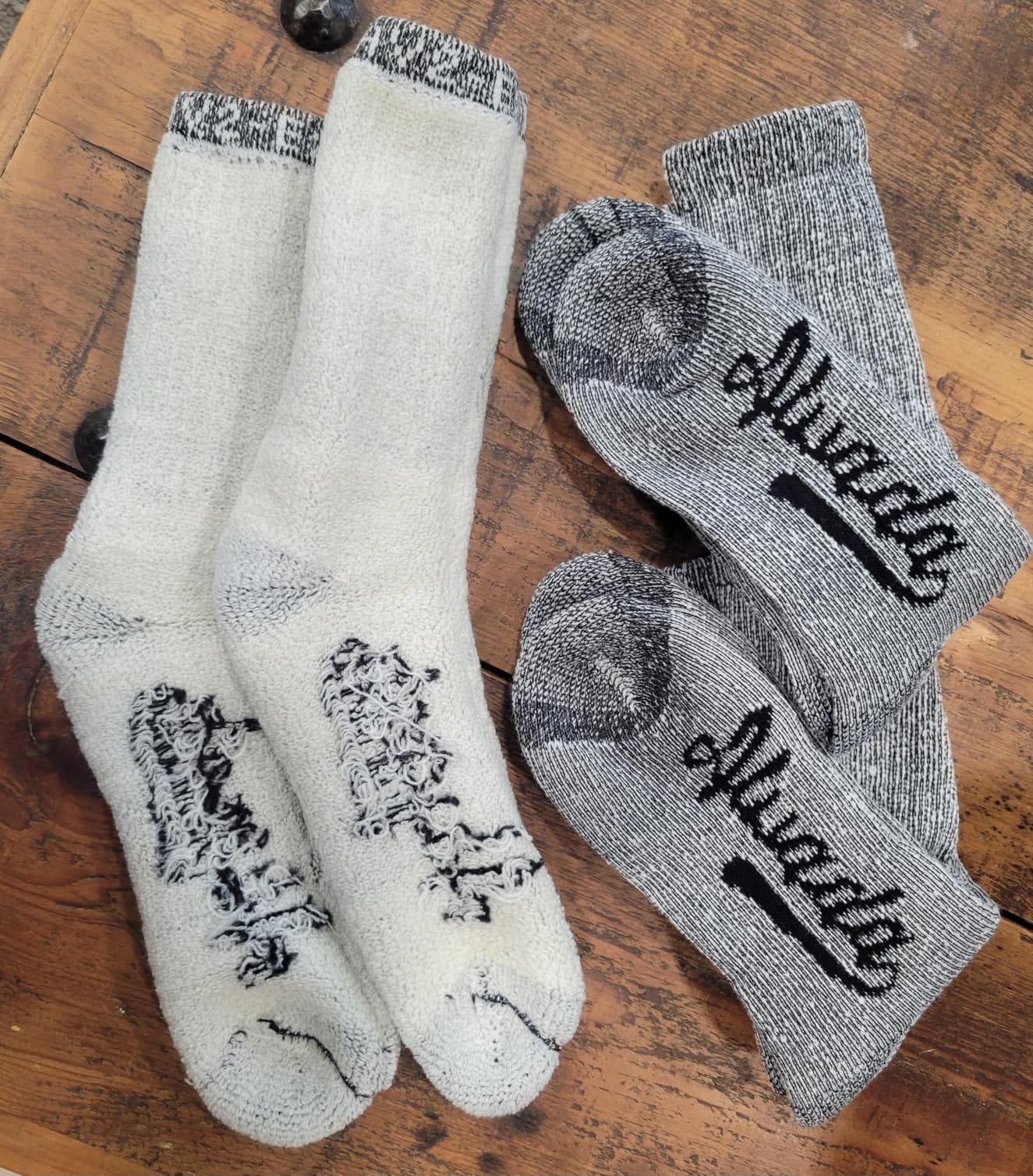 Alvada Mens Merino Wool Crew Socks Thermal and Warm Socks for Winter Work Hiking Running 3 Pairs customer photo 2