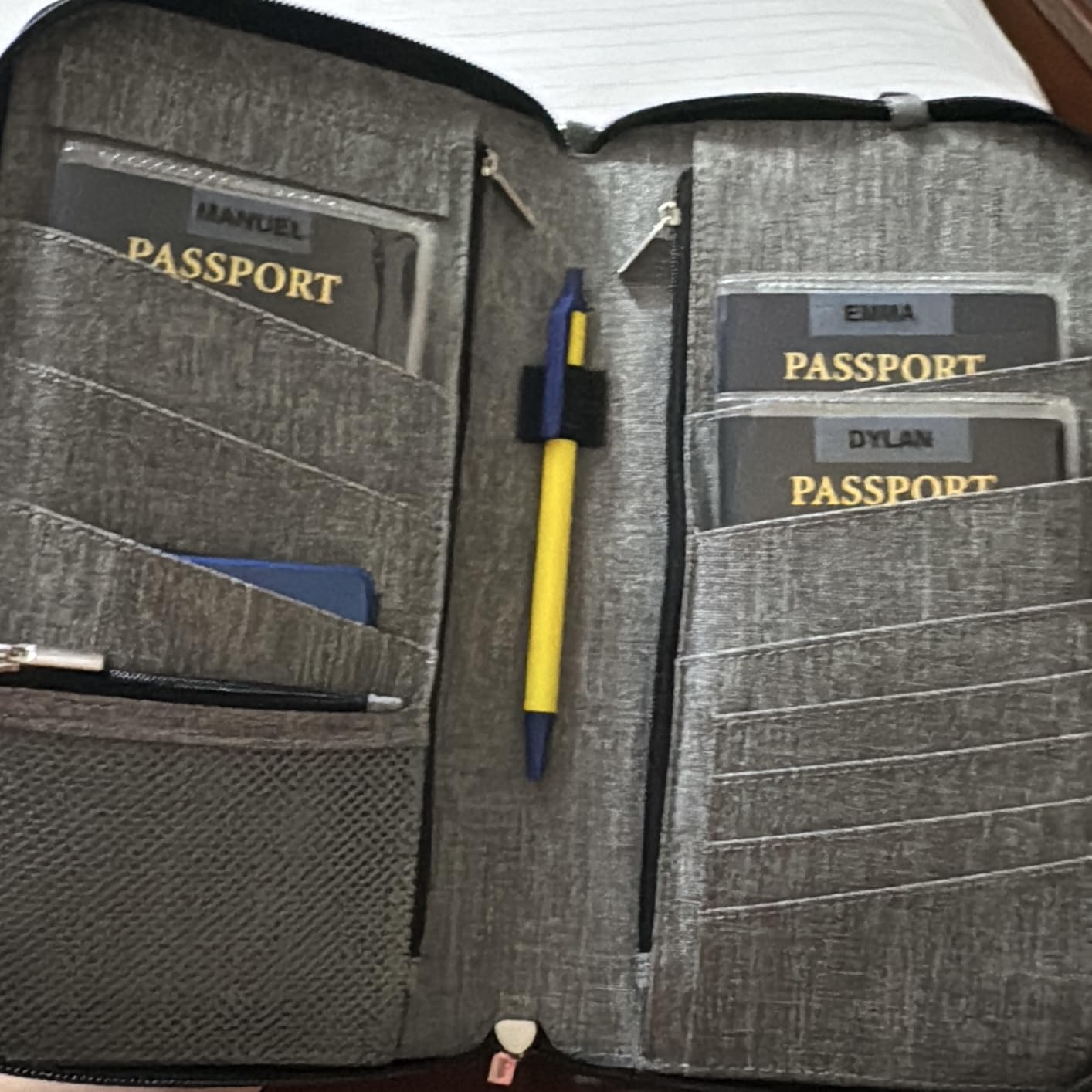 Valante Premium Family Travel Document Organizer Capacious RFID Passport Holder Wallet (Large, gray) customer photo 1