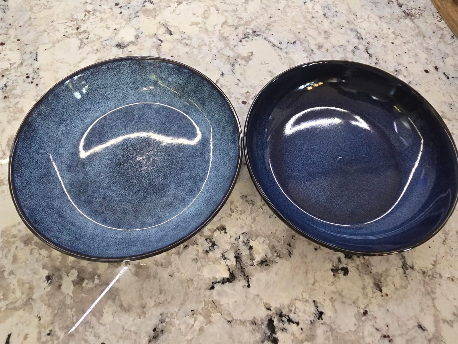 Gibson Elite Matisse 16-Piece Dinnerware Set – Double Bowl Reactive Glaze Cereamic Stoneware in Blue – Plates and Bowls Sets for 4, Microwave & Dishwasher Safe, Rustic Modern Design customer photo 1