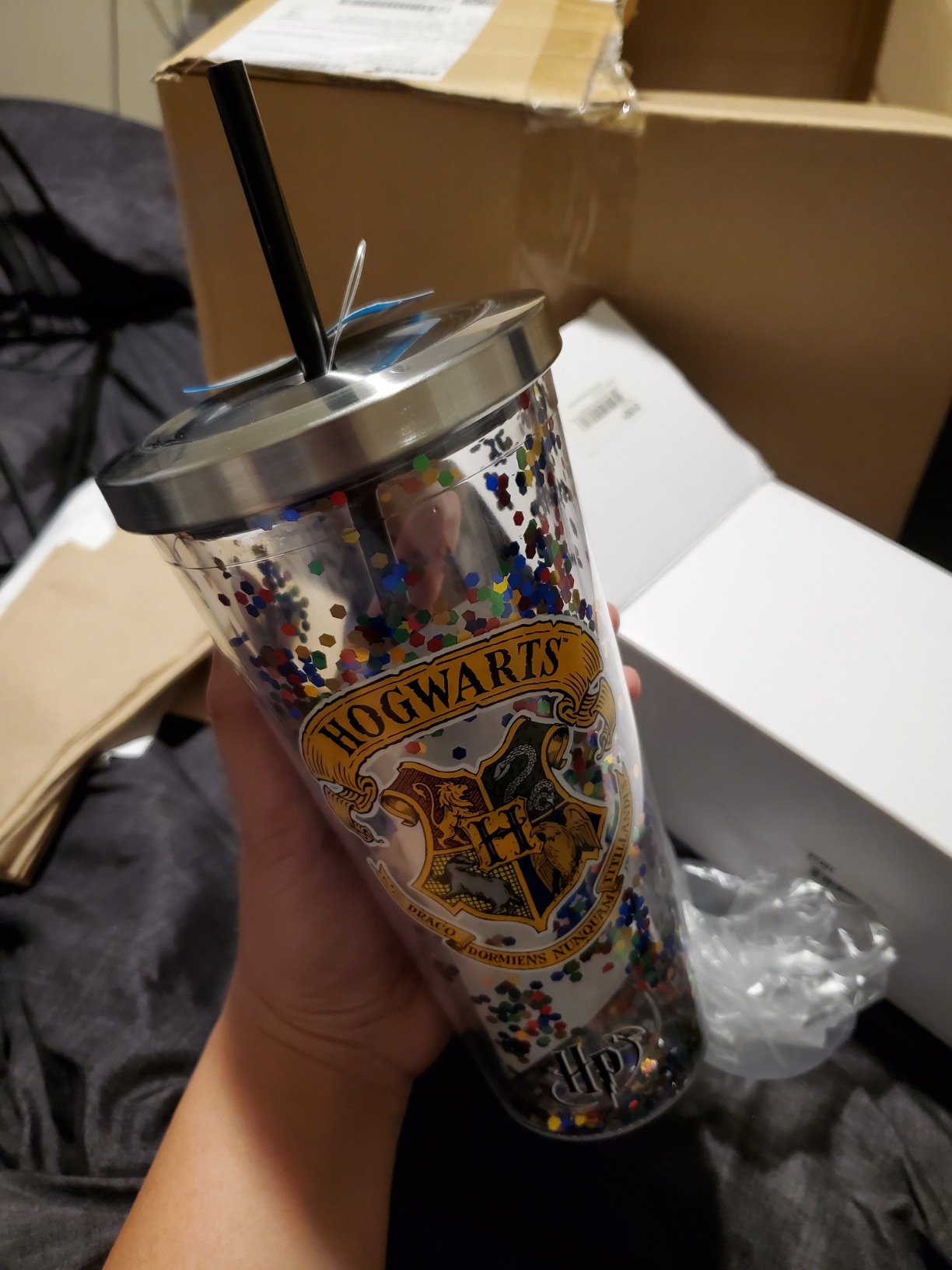 Spoontiques Hogwarts Glitter Cup w/Straw customer photo 2